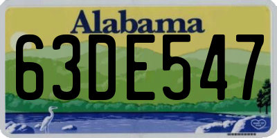 AL license plate 63DE547