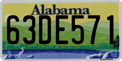 AL license plate 63DE571