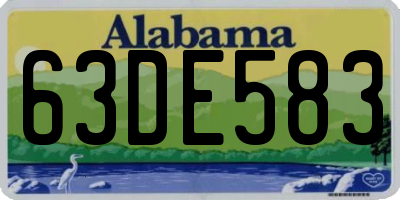 AL license plate 63DE583