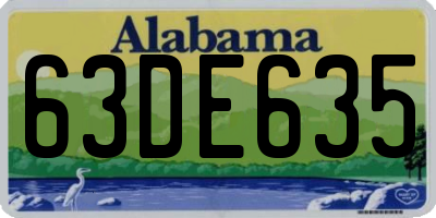 AL license plate 63DE635