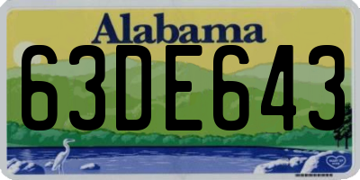 AL license plate 63DE643