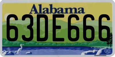 AL license plate 63DE666