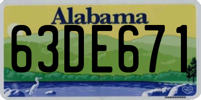 AL license plate 63DE671