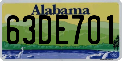 AL license plate 63DE701