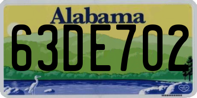 AL license plate 63DE702