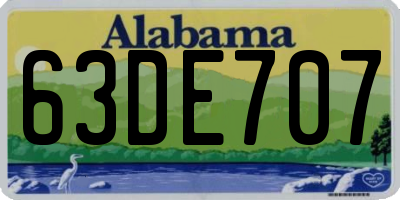 AL license plate 63DE707