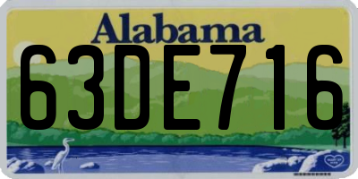 AL license plate 63DE716