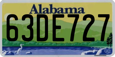 AL license plate 63DE727