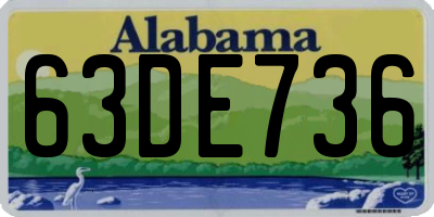 AL license plate 63DE736