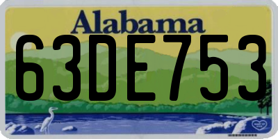 AL license plate 63DE753