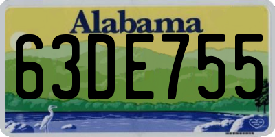 AL license plate 63DE755