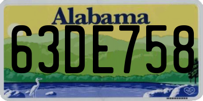 AL license plate 63DE758