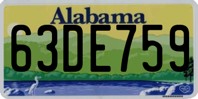AL license plate 63DE759