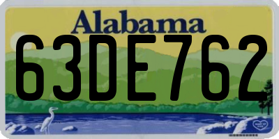 AL license plate 63DE762