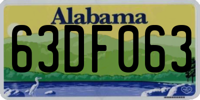 AL license plate 63DF063