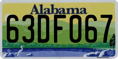 AL license plate 63DF067