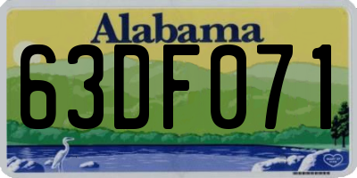 AL license plate 63DF071