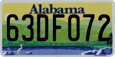 AL license plate 63DF072