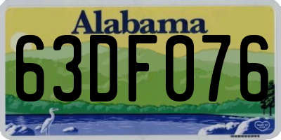 AL license plate 63DF076
