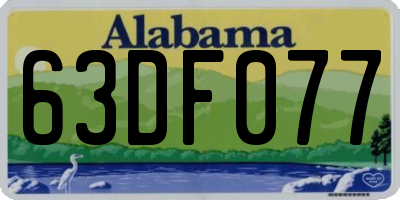 AL license plate 63DF077