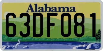 AL license plate 63DF081