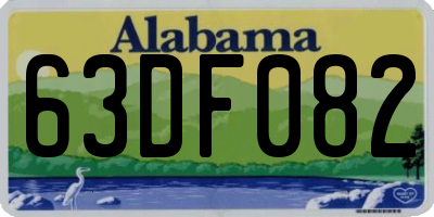AL license plate 63DF082