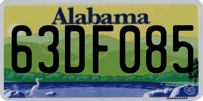 AL license plate 63DF085