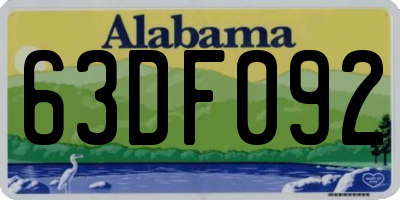 AL license plate 63DF092