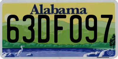 AL license plate 63DF097