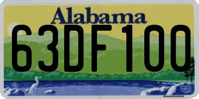 AL license plate 63DF100