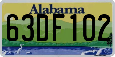 AL license plate 63DF102