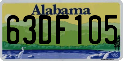 AL license plate 63DF105
