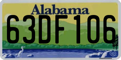 AL license plate 63DF106