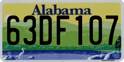 AL license plate 63DF107