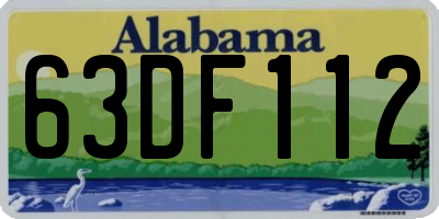 AL license plate 63DF112