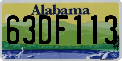 AL license plate 63DF113