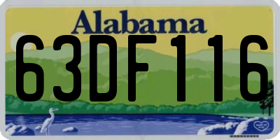 AL license plate 63DF116