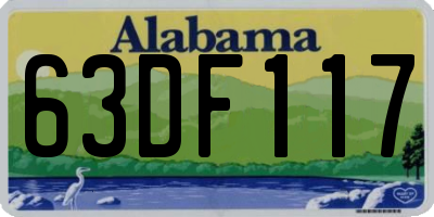 AL license plate 63DF117