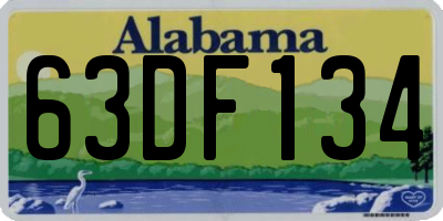 AL license plate 63DF134