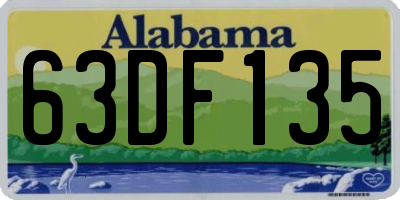 AL license plate 63DF135