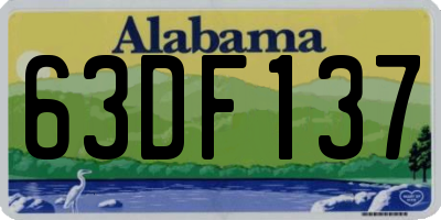 AL license plate 63DF137