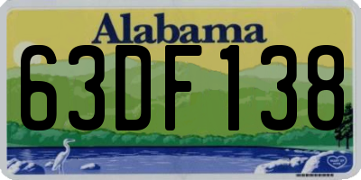 AL license plate 63DF138