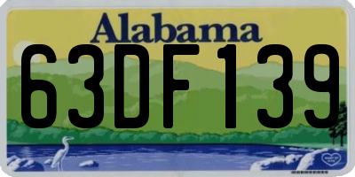 AL license plate 63DF139
