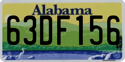 AL license plate 63DF156