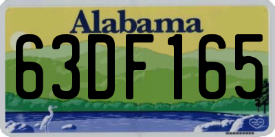 AL license plate 63DF165