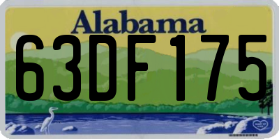 AL license plate 63DF175