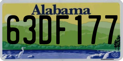 AL license plate 63DF177