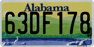 AL license plate 63DF178