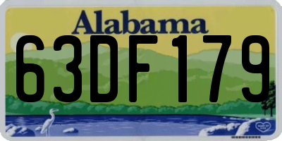 AL license plate 63DF179