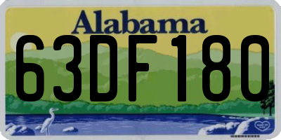 AL license plate 63DF180